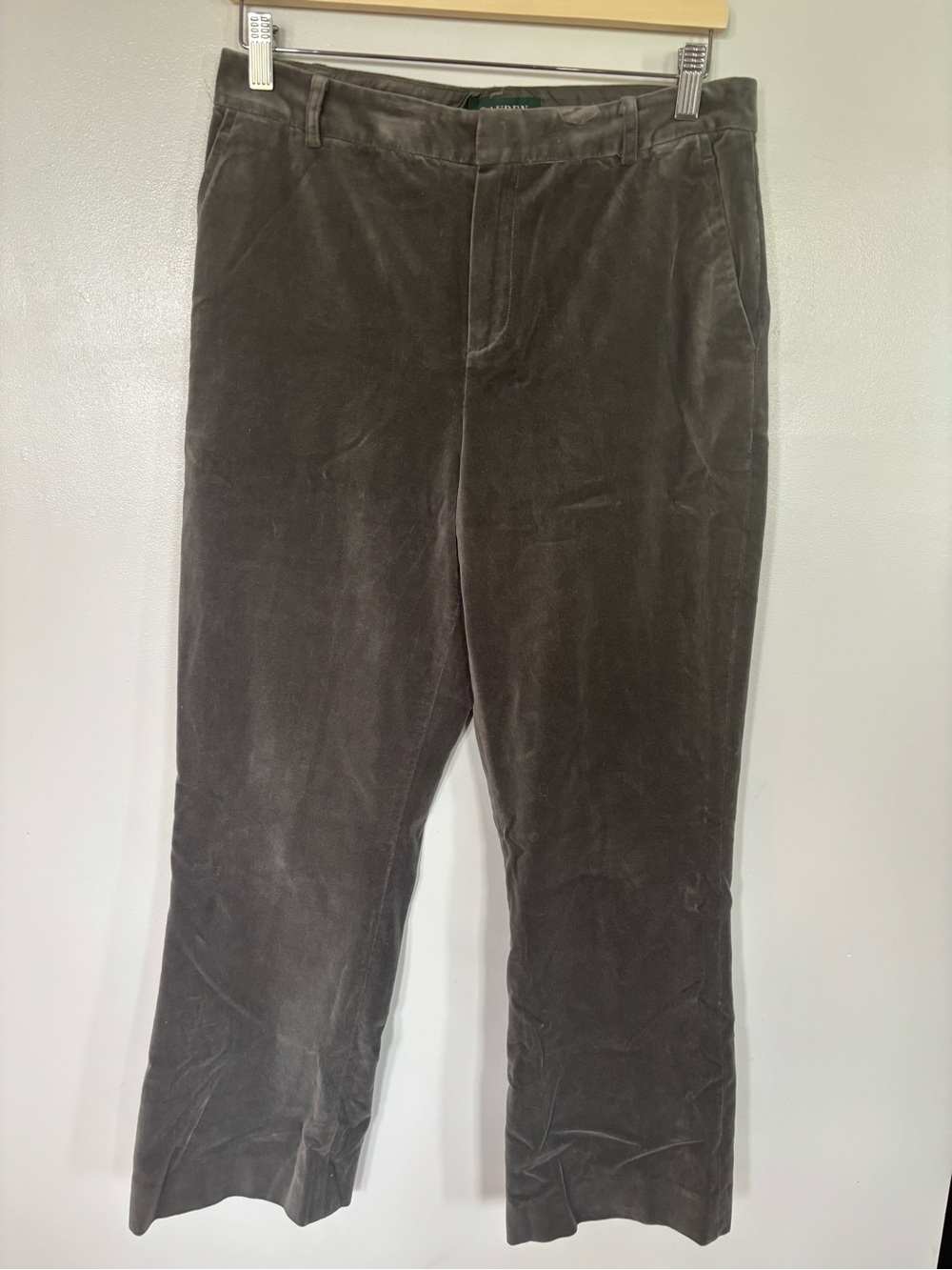 Lauren Ralph Lauren charcoal gray velvet trouser